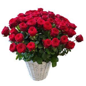 Rode rozen in mand